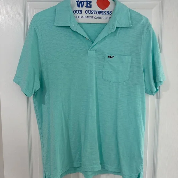 Vineyard Vine’s Men's Aqua Polo Shirt - Picture 1 of 2